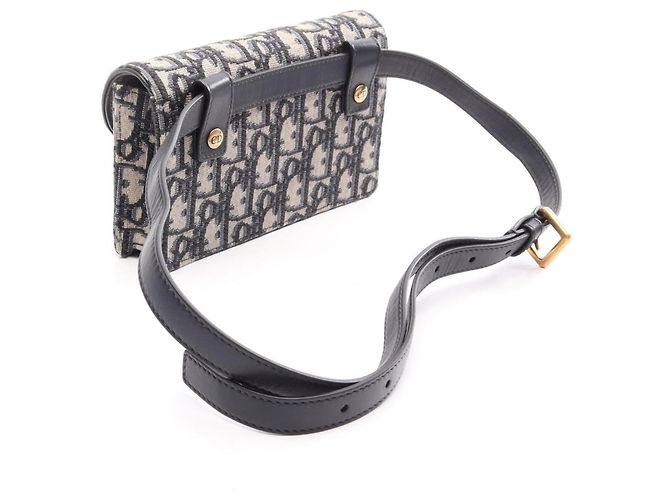 Borsa Saddle Christian Dior Beige Blu navy - vista 2