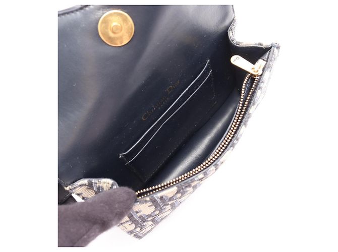Borsa Saddle Christian Dior Beige Blu navy - vista 3