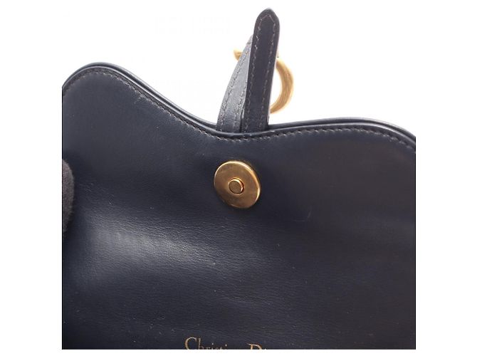 Borsa Saddle Christian Dior Beige Blu navy - vista 5