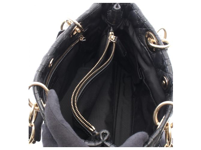 Borsa Tote Christian Dior Dior Cannage Nero - vista 3