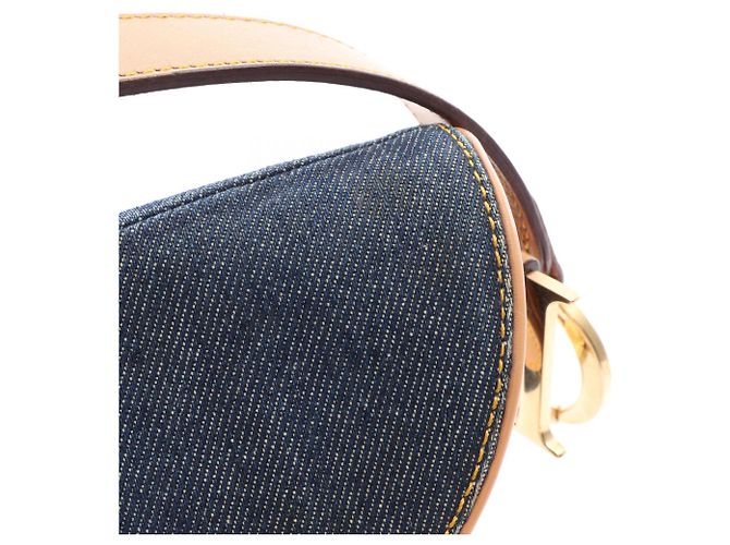 Borsa Christian Dior Saddle Marrone Blu navy - vista 10