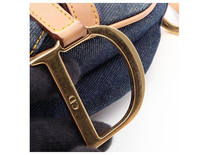 Borsa Christian Dior Saddle Marrone Blu navy - vista 12