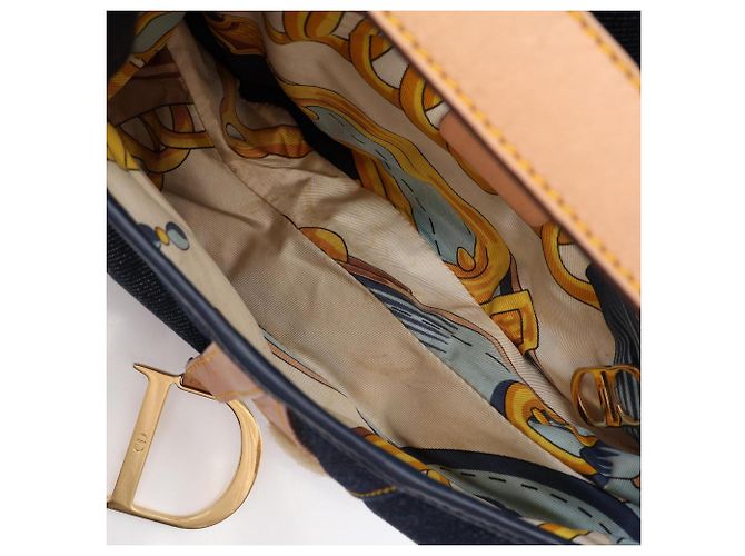 Borsa Christian Dior Saddle Marrone Blu navy - vista 5
