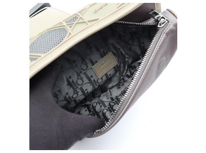 Borsa a tracolla e da vita Christian Dior Saddle Bag Waist Body Handbag Blu Beige - vista 3