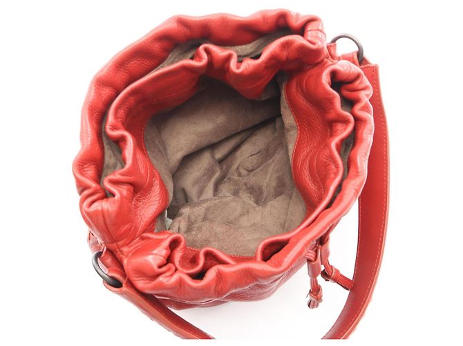 Borsa a tracolla con coulisse Bottega Veneta Intrecciato Rosso - vista 3