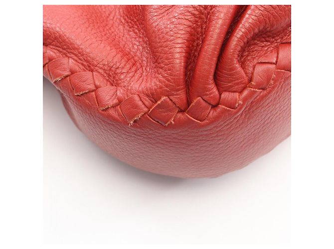 Borsa a tracolla con coulisse Bottega Veneta Intrecciato Rosso - vista 5