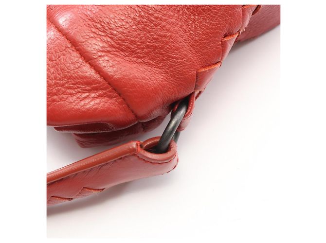 Borsa a tracolla con coulisse Bottega Veneta Intrecciato Rosso - vista 6