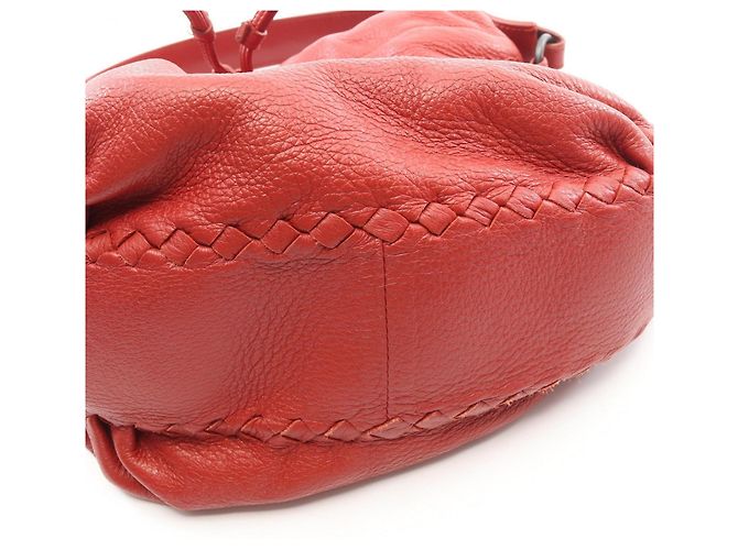 Borsa a tracolla con coulisse Bottega Veneta Intrecciato Rosso - vista 7