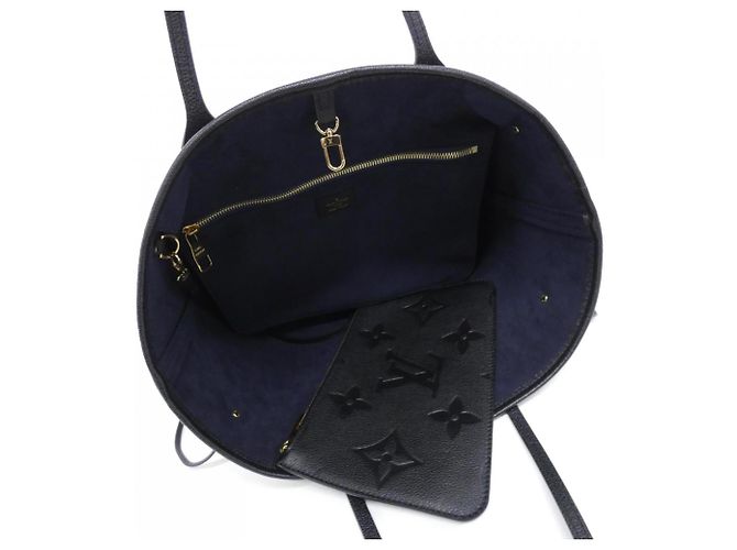 Borsa Louis Vuitton Monogram Empreinte Neverfull MM Nero - vista 6