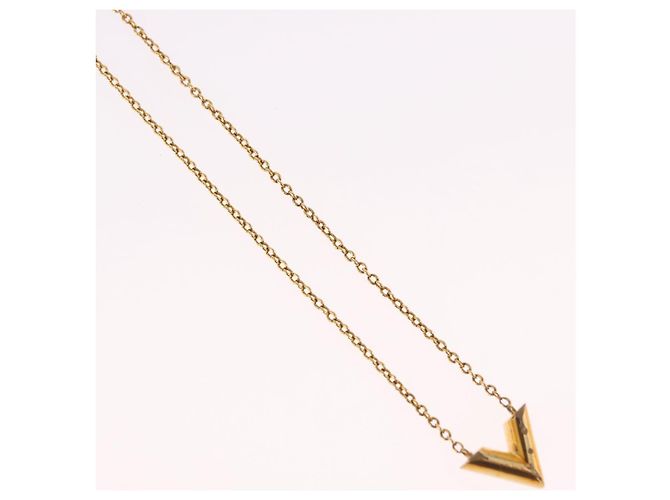 Collana Essential V LOUIS VUITTON Oro M61083 LV Auth bs36156 D'oro - vista 4