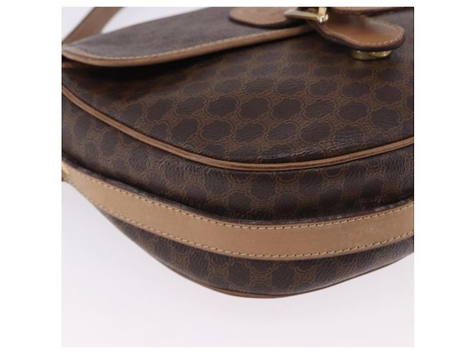 Céline Borsa a Spalla CELINE Macadam Canvas PVC Pelle Marrone Oro Auth BA14313 D'oro - vista 14