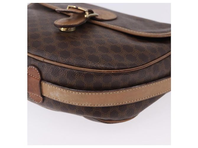Céline Borsa a Spalla CELINE Macadam Canvas PVC Pelle Marrone Oro Auth BA14313 D'oro - vista 15