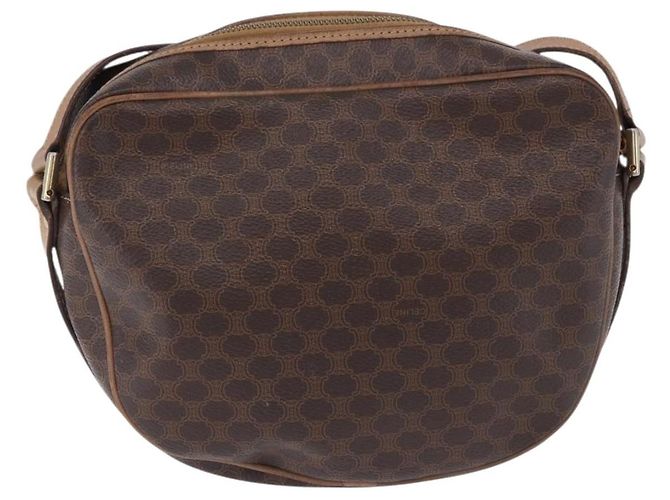 Céline Borsa a Spalla CELINE Macadam Canvas PVC Pelle Marrone Oro Auth BA14313 D'oro - vista 2
