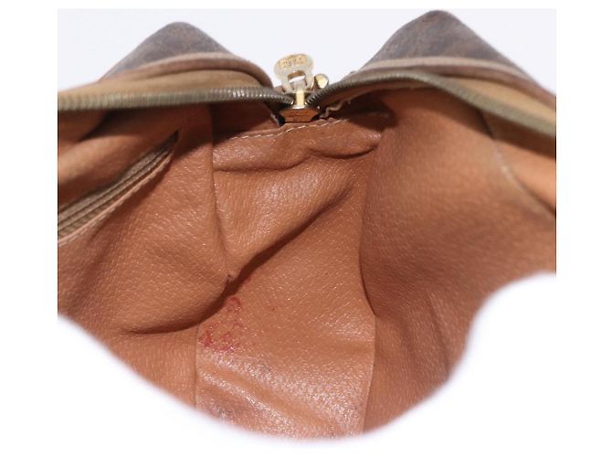 Céline Borsa a Spalla CELINE Macadam Canvas PVC Pelle Marrone Oro Auth BA14313 D'oro - vista 20
