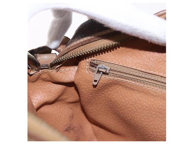 Céline Borsa a Spalla CELINE Macadam Canvas PVC Pelle Marrone Oro Auth BA14313 D'oro - vista 22
