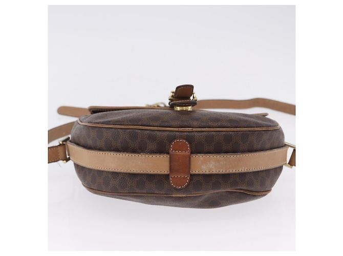 Céline Borsa a Spalla CELINE Macadam Canvas PVC Pelle Marrone Oro Auth BA14313 D'oro - vista 5