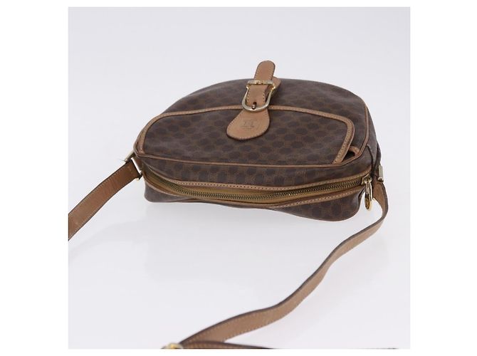 Céline Borsa a Spalla CELINE Macadam Canvas PVC Pelle Marrone Oro Auth BA14313 D'oro - vista 6