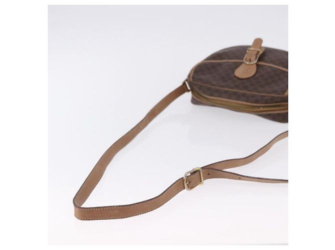 Céline Borsa a Spalla CELINE Macadam Canvas PVC Pelle Marrone Oro Auth BA14313 D'oro - vista 7