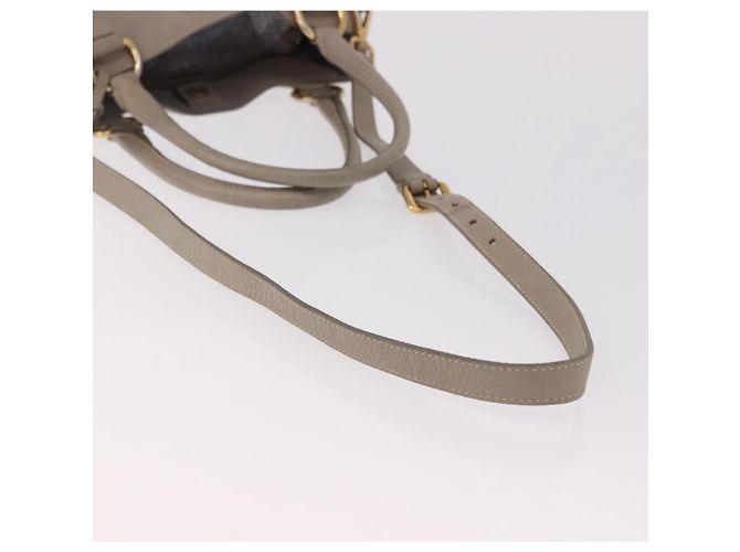 Borsa PRADA in pelle 2way Grigio Oro Auth bs36168 Marrone D'oro - vista 10
