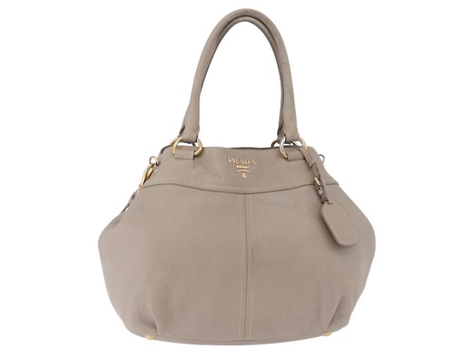 Borsa PRADA in pelle 2way Grigio Oro Auth bs36168 Marrone D'oro - vista 13