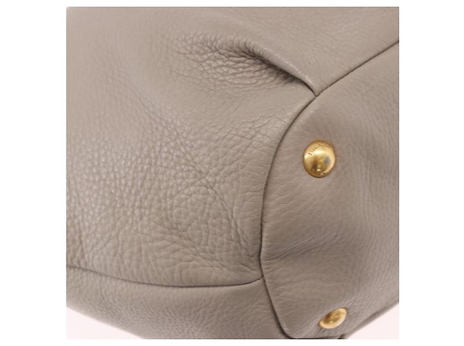 Borsa PRADA in pelle 2way Grigio Oro Auth bs36168 Marrone D'oro - vista 15