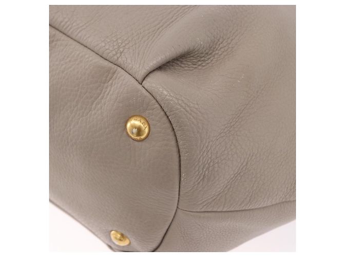 Borsa PRADA in pelle 2way Grigio Oro Auth bs36168 Marrone D'oro - vista 16