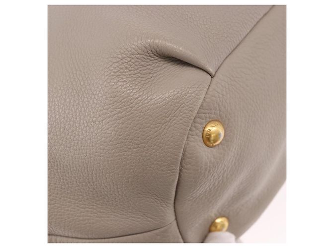 Borsa PRADA in pelle 2way Grigio Oro Auth bs36168 Marrone D'oro - vista 17