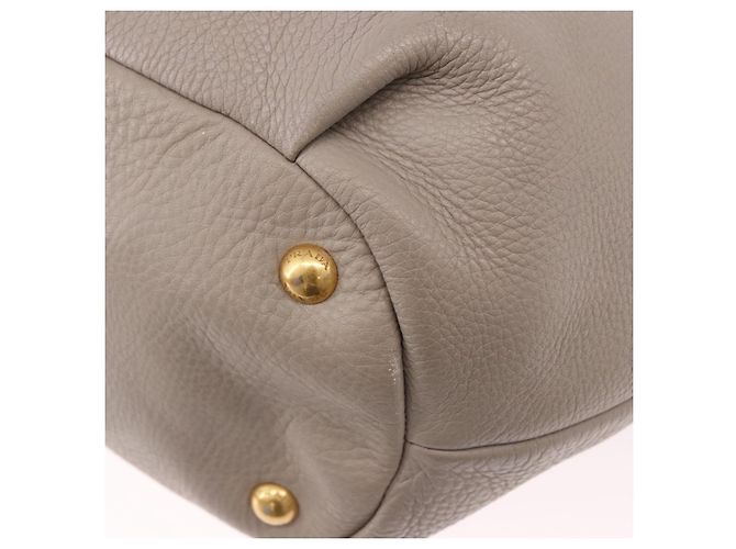Borsa PRADA in pelle 2way Grigio Oro Auth bs36168 Marrone D'oro - vista 18