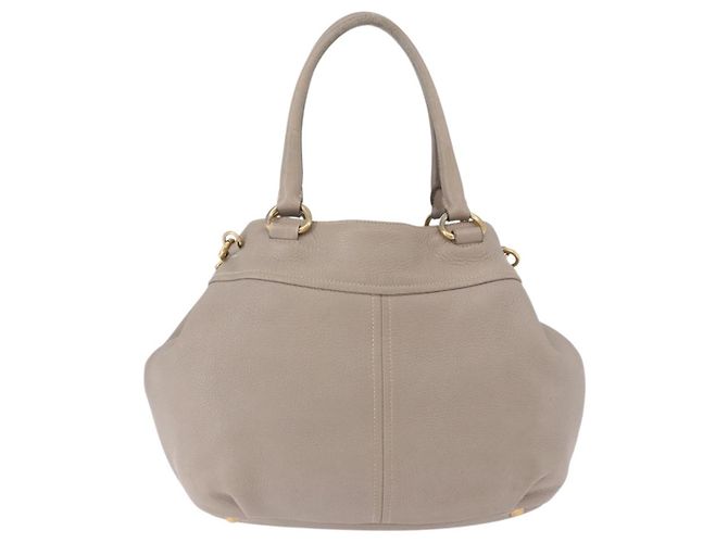 Borsa PRADA in pelle 2way Grigio Oro Auth bs36168 Marrone D'oro - vista 2