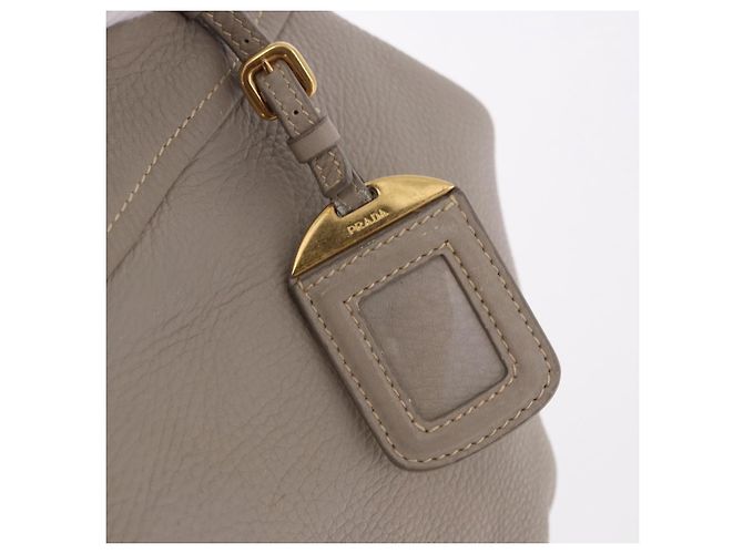 Borsa PRADA in pelle 2way Grigio Oro Auth bs36168 Marrone D'oro - vista 20