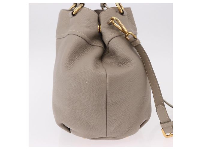 Borsa PRADA in pelle 2way Grigio Oro Auth bs36168 Marrone D'oro - vista 4