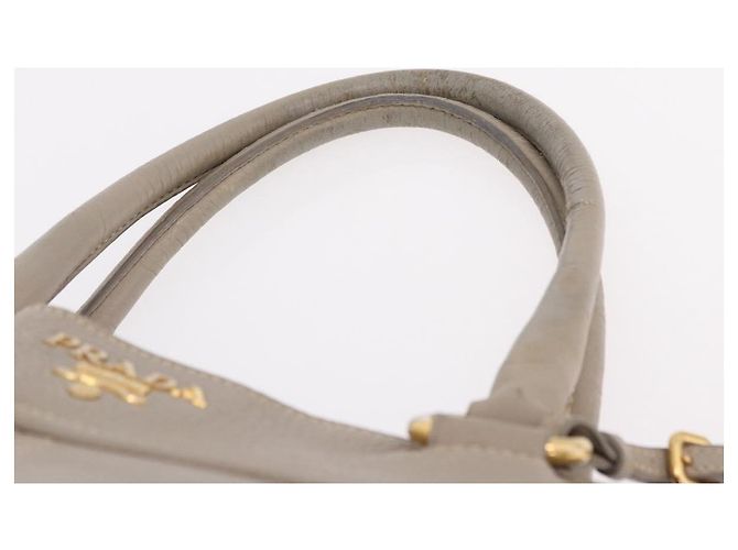 Borsa PRADA in pelle 2way Grigio Oro Auth bs36168 Marrone D'oro - vista 8