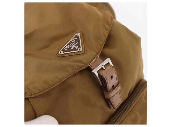 Zaino PRADA Nylon Marrone Argento Auth 191597 - vista 19