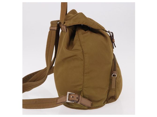 Zaino PRADA Nylon Marrone Argento Auth 191597 - vista 4