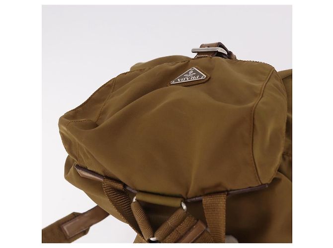 Zaino PRADA Nylon Marrone Argento Auth 191597 - vista 6