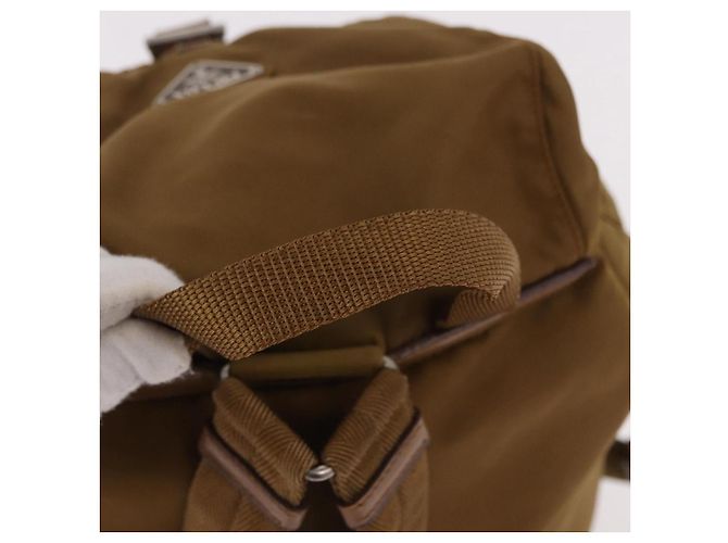 Zaino PRADA Nylon Marrone Argento Auth 191597 - vista 7