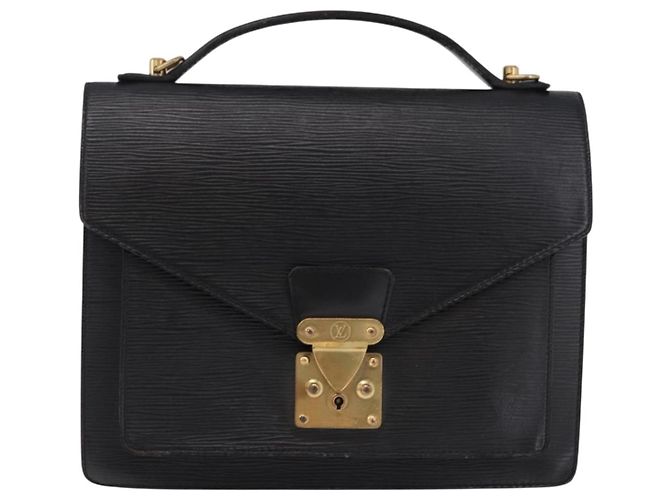 LOUIS VUITTON Epi Monceau 28 Hand Bag Black M52122 LV Auth ka5284 Preto - vista 13