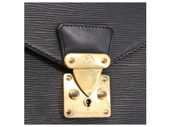 LOUIS VUITTON Epi Monceau 28 Hand Bag Black M52122 LV Auth ka5284 Preto - vista 18