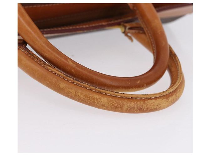 Céline CELINE Borsa Boston in Tela Macadam PVC Pelle Marrone Oro Auth bs36062 D'oro - vista 8