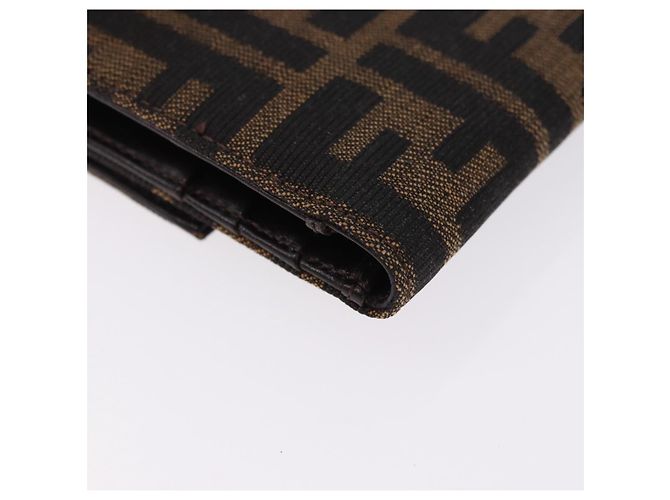 FENDI Zucca Canvas Mamma Baguette Wallet Black Brown Auth 193019V Marrone Nero - vista 15