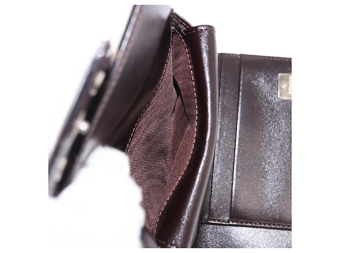 FENDI Zucca Canvas Mamma Baguette Wallet Black Brown Auth 193019V Marrone Nero - vista 18