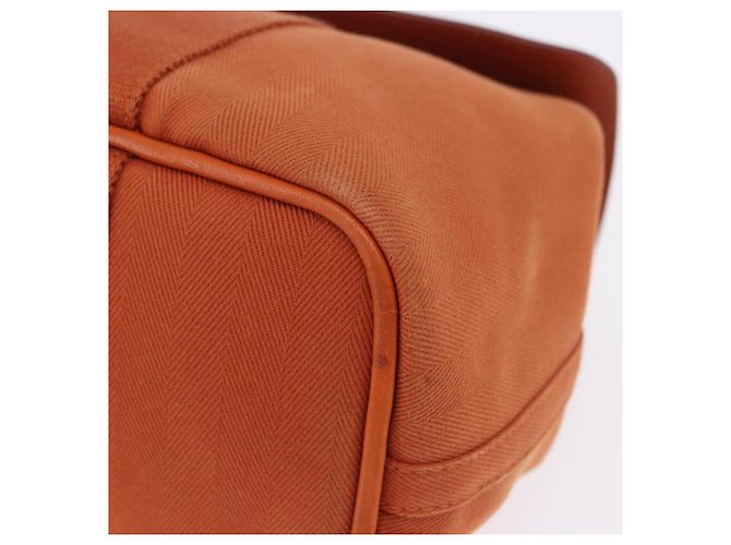 Hermès Borsa HERMES Valparaiso PM in tela e pelle Arancione Argento Auth BA14369 - vista 11
