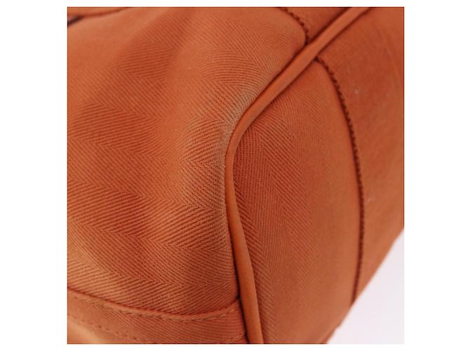 Hermès Borsa HERMES Valparaiso PM in tela e pelle Arancione Argento Auth BA14369 - vista 12