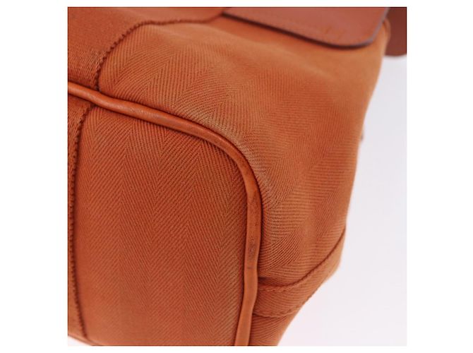 Hermès Borsa HERMES Valparaiso PM in tela e pelle Arancione Argento Auth BA14369 - vista 13