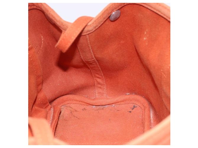 Hermès Borsa HERMES Valparaiso PM in tela e pelle Arancione Argento Auth BA14369 - vista 16