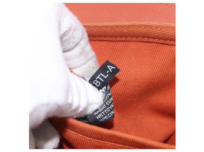 Hermès Borsa HERMES Valparaiso PM in tela e pelle Arancione Argento Auth BA14369 - vista 19