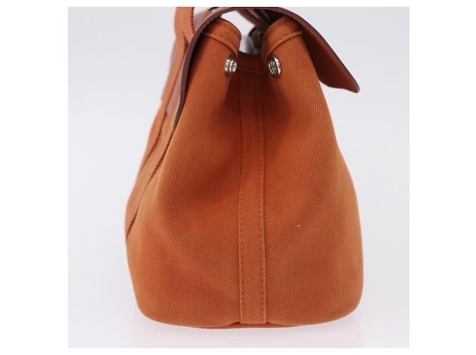 Hermès Borsa HERMES Valparaiso PM in tela e pelle Arancione Argento Auth BA14369 - vista 5