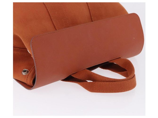 Hermès Borsa HERMES Valparaiso PM in tela e pelle Arancione Argento Auth BA14369 - vista 6