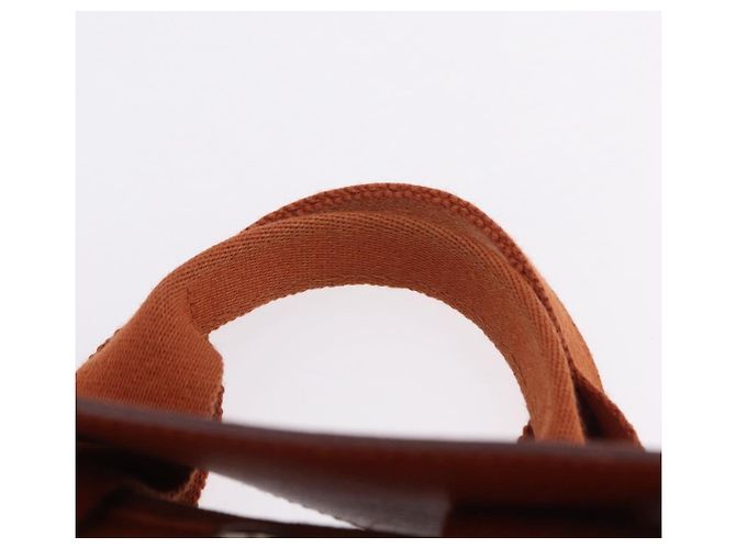 Hermès Borsa HERMES Valparaiso PM in tela e pelle Arancione Argento Auth BA14369 - vista 8
