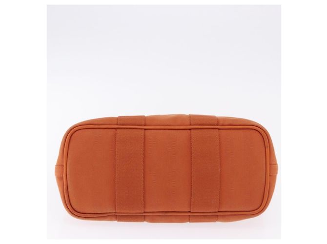 Hermès Borsa HERMES Valparaiso PM in tela e pelle Arancione Argento Auth BA14369 - vista 9